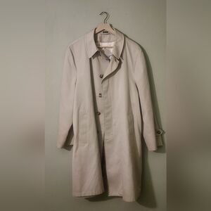 Stormport Vintage Tan Trench Coat Jacket With Soft Interior Liner Size 42R